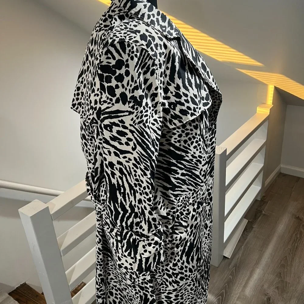 Sergio Hudson x Target Animal Print Strong Shoulder Trench Coat - Picture 6 of 10